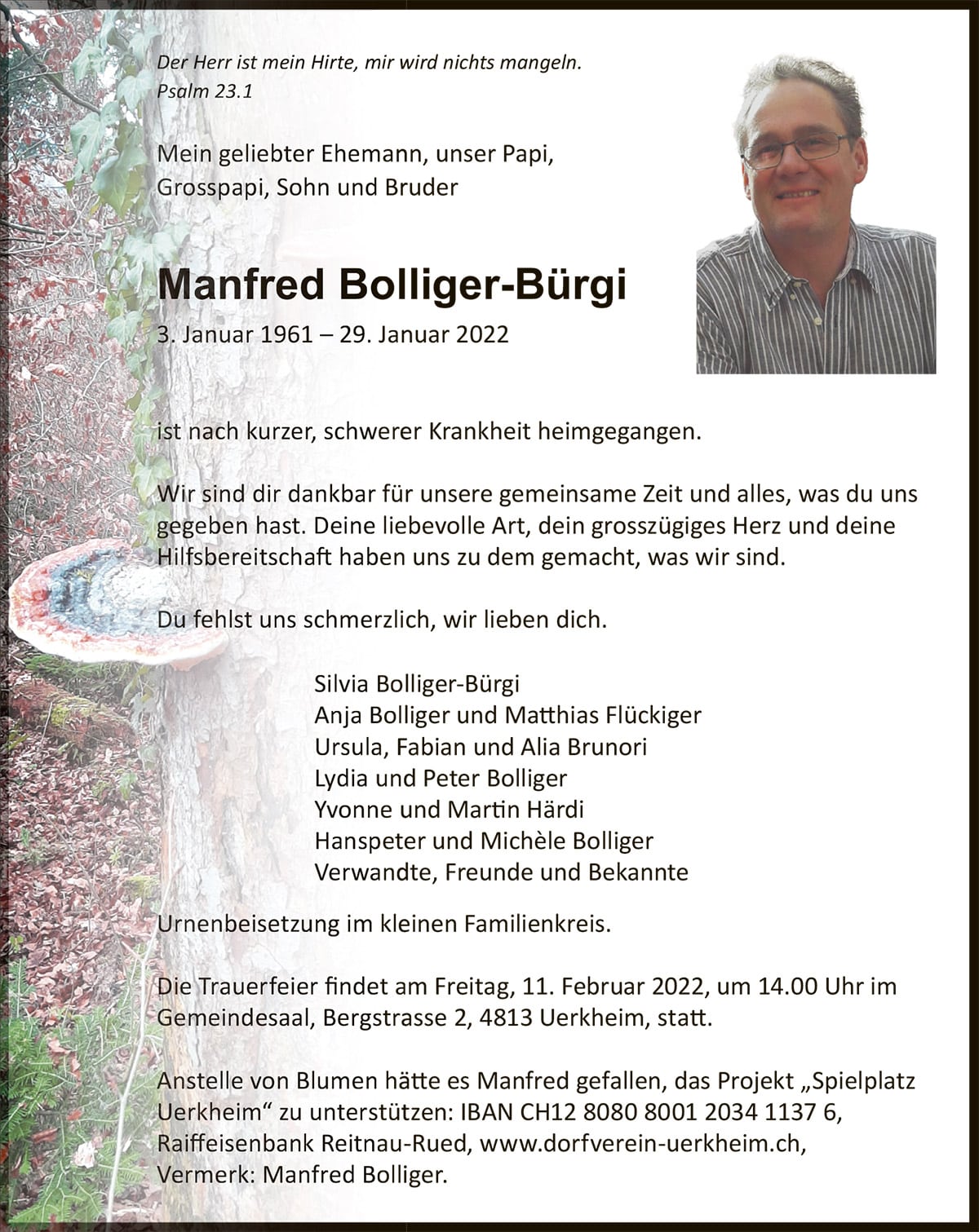 Todesanzeige Manfred-Bolliger_Buergi_1961 | Der Landanzeiger